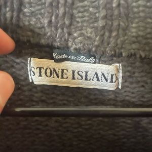 Vintage Stone Island AW 1996 Brown Green edge heavy knit wool/cotton sweater